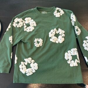 Denim Tears Green Long Sleeve Cotton Wreath Shirt